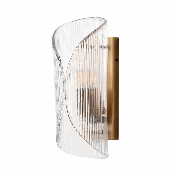 Aplique de pared vintage de cristal ondulado HL4504