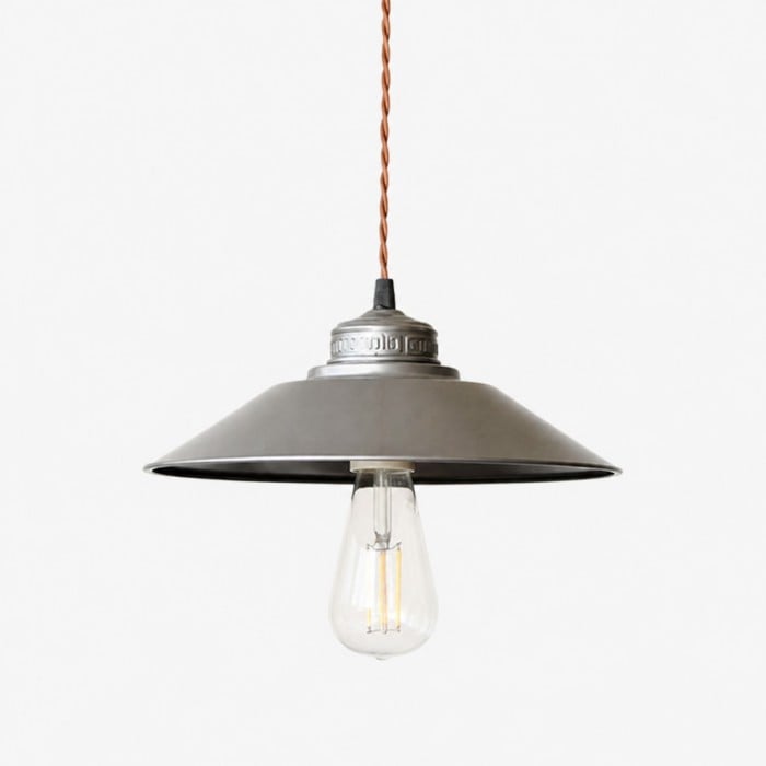 Vintage Silber Industrie Pendelleuchte HL4291