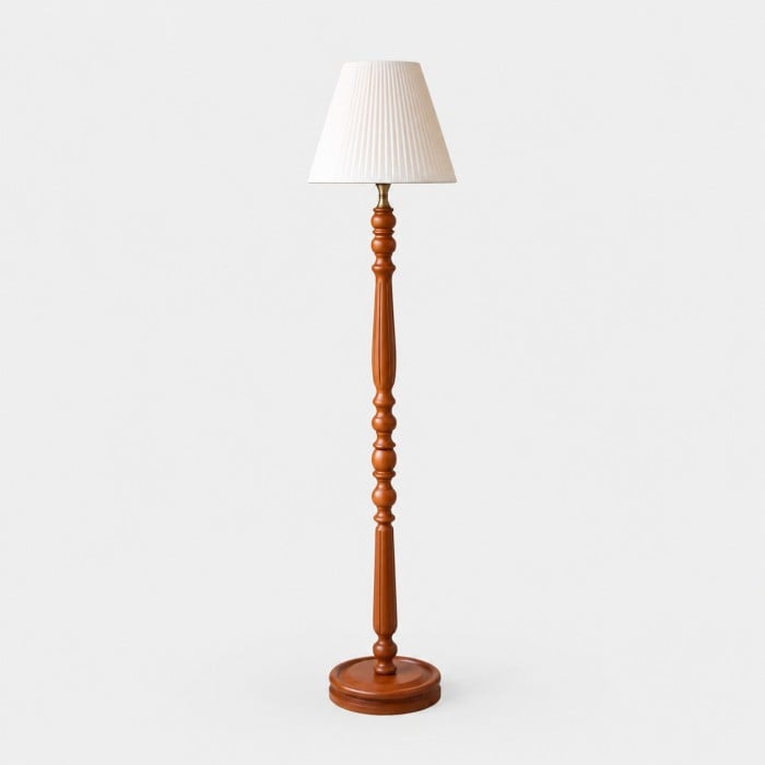 Vintage Solid Wood Floor Lamp with Optional Side Table HL4396