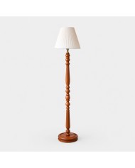 Vintage Wood and Fabric Floor Lamp HL4439