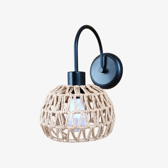 Wabi-Sabi geweven rotan wandlamp HL4252