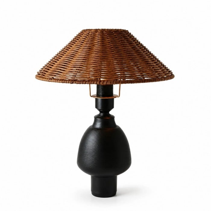 Wabi-Sabi geweven keramische tafellamp HL4505