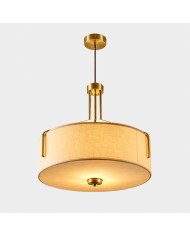 Hanglamp met houten lotusmotief en messing fitting HL4581