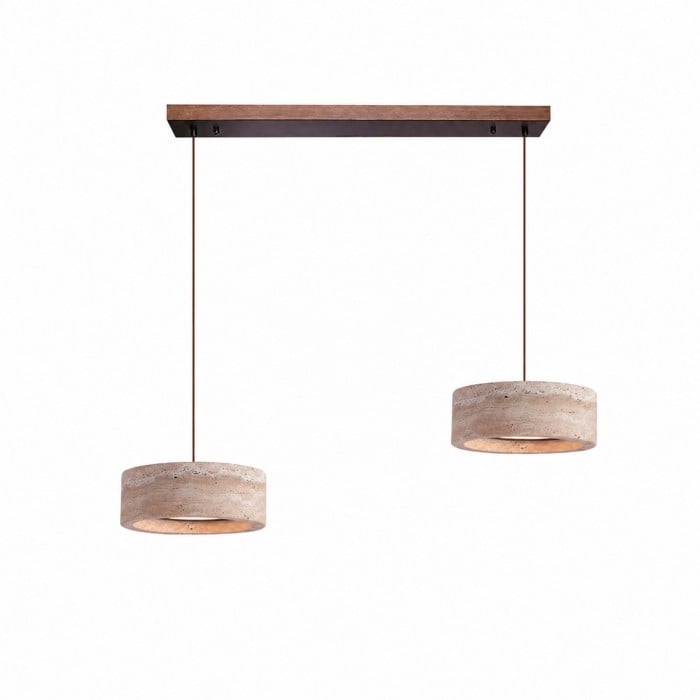 Gele travertin lineaire LED-hanglamp HL4388