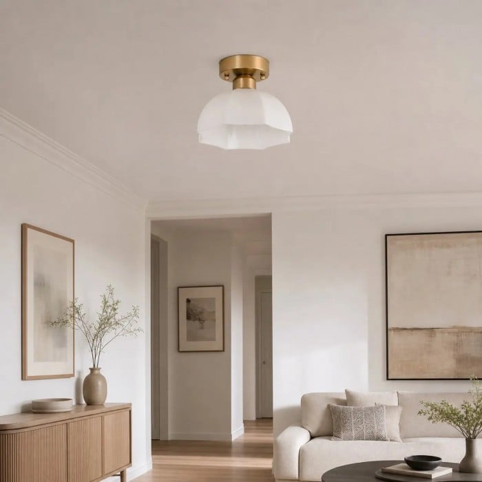 Moderne plafondlamp van melkglas HL4220