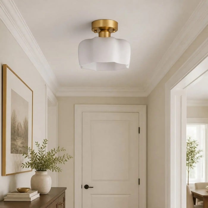 Moderne plafondlamp van melkglas HL4220