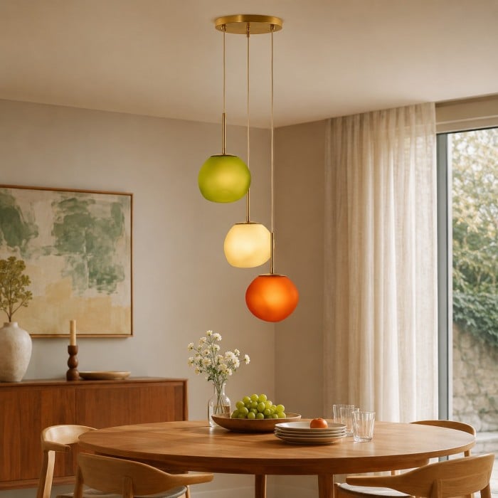 Hanglamp van opaalglas met meerdere tinten - Cluster hanglamp HL1780