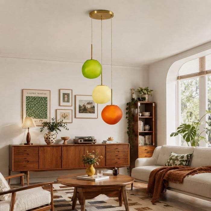 Hanglamp van opaalglas met meerdere tinten - Cluster hanglamp HL1780