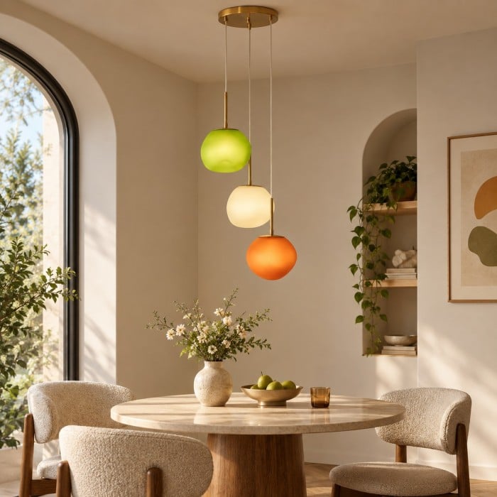Hanglamp van opaalglas met meerdere tinten - Cluster hanglamp HL1780