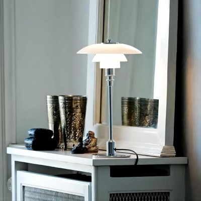 Bordslampa i rostfritt stål Multilayer glas Bordslampa i rostfritt stål Multilayer glas