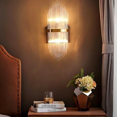 Vägglampa med ribbad kristall Vägglampa med ribbad kristall