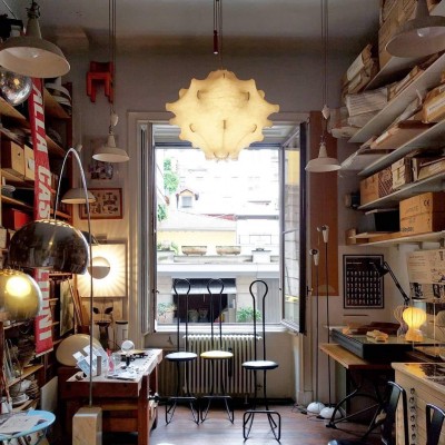 Lampada a Sospensione Taraxacum In Resina Cocoon Bianca