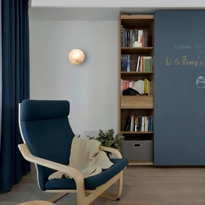 Vägglampa Moon i ren kopparmarmarmor HL57