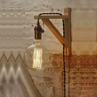 Minimalistyczna lampa ścienna z drewnianą klatką HL56 Minimalistyczna lampa ścienna z drewnianą klatką HL56
