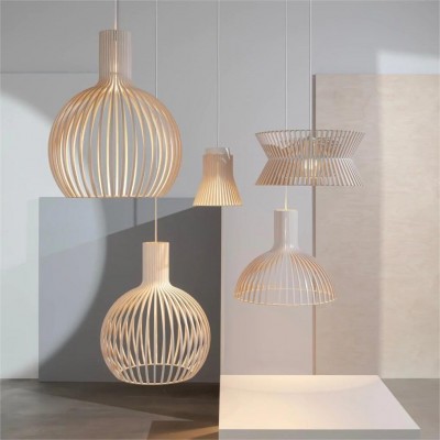 Wooden Ribbed Globe Pendant Lamp Wooden Ribbed Globe Pendant Lamp