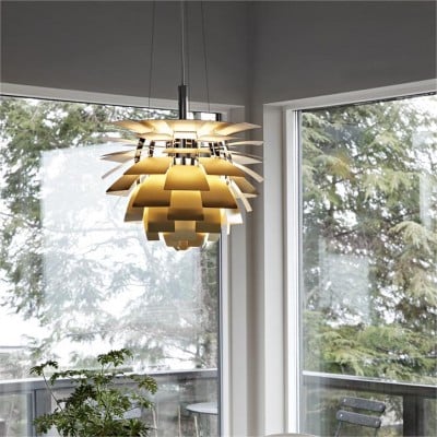 Lampe pendante danoise en verre de style Artichoke Lampe pendante danoise en verre de style Artichoke