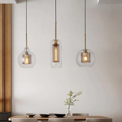 Industriellt Glas Pendellampa för matsalen HL41 Industriellt Glas Pendellampa för matsalen HL41