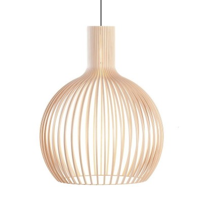 Wooden Ribbed Globe Pendant Lamp Wooden Ribbed Globe Pendant Lamp