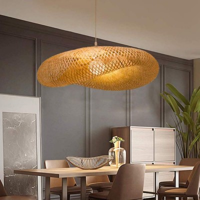 Suspension rustique en rotin de bambou pour le salon HL10 Suspension rustique en rotin de bambou pour le salon HL10