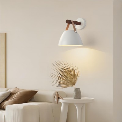 Scandinavisch design walnoothouten riemwandkandelaar HL89 Scandinavisch design walnoothouten riemwandkandelaar HL89