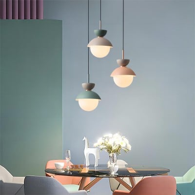 Lampada a sospensione nordica a forma di palla di amaretto HL87 Lampada a sospensione nordica a forma di palla di amaretto HL87
