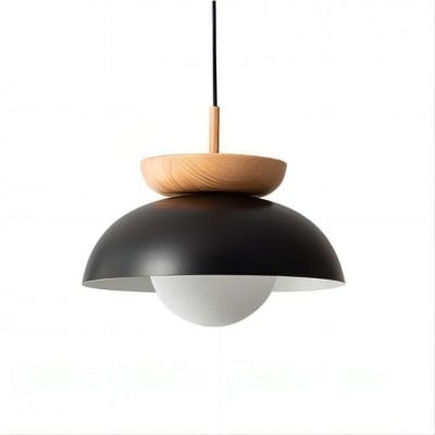 Lampe à suspension nordique en bois semi-orbe HL100 Lampe à suspension nordique en bois semi-orbe HL100
