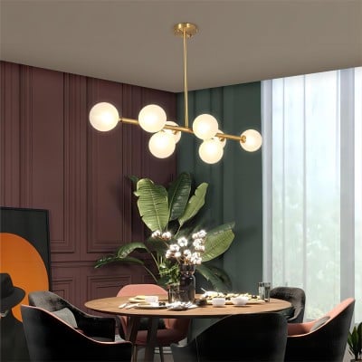 Moderne hanglamp met glazen bollen van metaal HL01 Moderne hanglamp met glazen bollen van metaal HL01