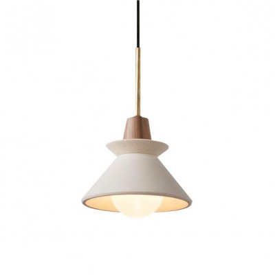 Suspension conique minimaliste en blanc nordique HL110