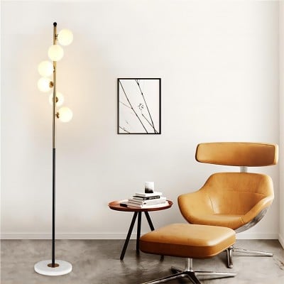 Lampadaire linéaire en verre opale Sphere HL130 Lampadaire linéaire en verre opale Sphere HL130