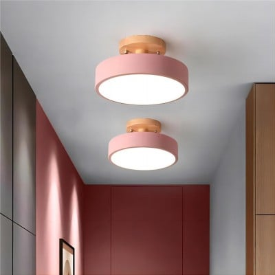 Scandinavische Macaroon Houten Ronde Plafondlamp HL152 Scandinavische Macaroon Houten Ronde Plafondlamp HL152