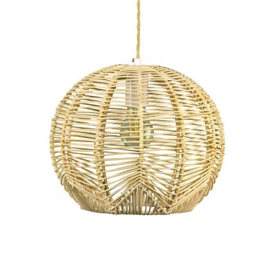 Lampe à suspension en rotin orb tissé naturel HL163 Lampe à suspension en rotin orb tissé naturel HL163