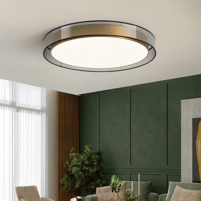 Modern Luxury Round Disc Brass Ceiling Lamp HL172 Modern Luxury Round Disc Brass Ceiling Lamp HL172