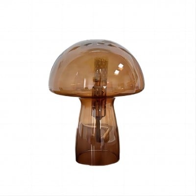 Lampe de table rétro en verre marron champignon HL175 Lampe de table rétro en verre marron champignon HL175