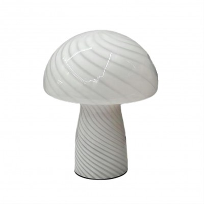 Lampe de table moderne en verre rayé champignon HL176 Lampe de table moderne en verre rayé champignon HL176