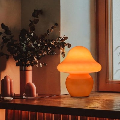 Bauhaus Mushroom Glass Table Lamp With USB Port HL181 Bauhaus Mushroom Glass Table Lamp With USB Port HL181
