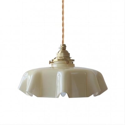 Lampe à suspension rétro en verre fleur crème HL183 Lampe à suspension rétro en verre fleur crème HL183