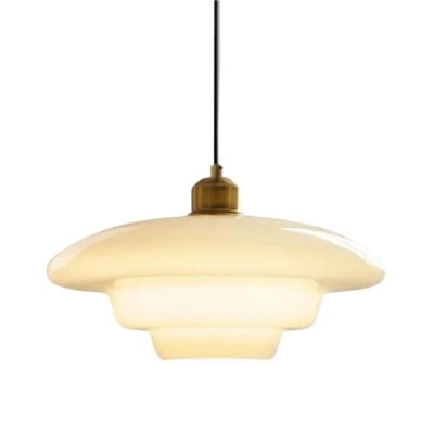 Lámpara colgante Art Deco de vidrio blanco lechoso HL190 Lámpara colgante Art Deco de vidrio blanco lechoso HL190