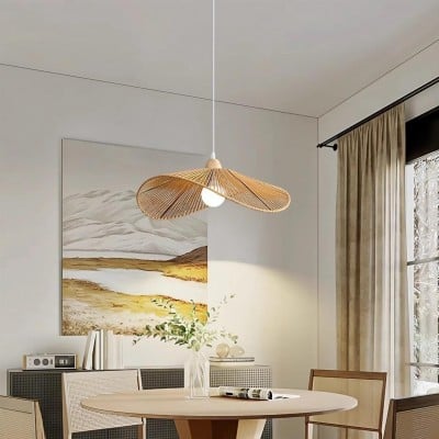 Rustic Zen Straw Hat Rattan Pendant Light HL207 Rustic Zen Straw Hat Rattan Pendant Light HL207
