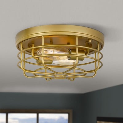 Lámpara de techo redonda con jaula de metal empotrada industrial HL233