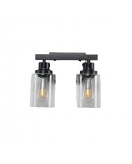 Antique Wash Wood Cylindrical Glass Industrial Wall Lamp HL251