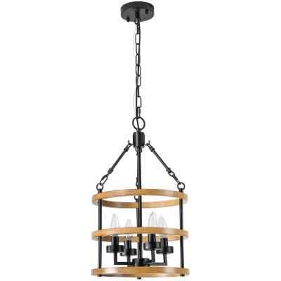 Lámpara colgante con forma de rueda de carro de metal de estilo rústico HL250 Lámpara colgante con forma de rueda de carro de metal de estilo rústico HL250