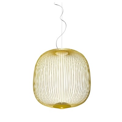 Lámpara colgante LED de metal con forma de jaula de pájaros y radios