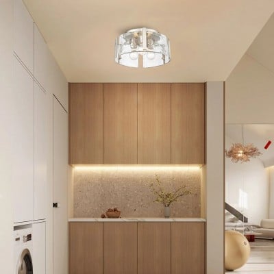 Plafoniera Moderna da Incasso a Tamburo di Vetro HL267 Plafoniera Moderna da Incasso a Tamburo di Vetro HL267