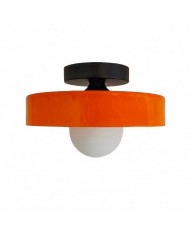Retro messing schijf Bauhaus glazen plafondlamp HL167