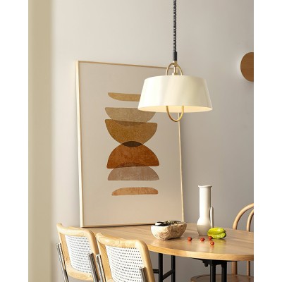 Lámpara colgante retráctil de metal con forma de tambor, estilo retro clásico HL353