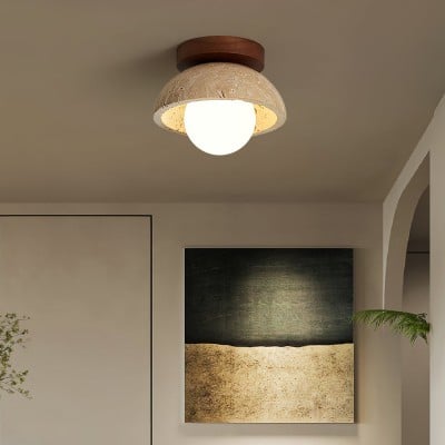 Wabi-Sabi Style Travertine Ceiling Light HL817 Wabi-Sabi Style Travertine Ceiling Light HL817