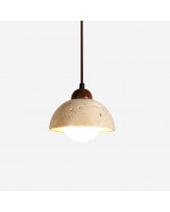 Gele travertijn hanglamp in Wabi-Sabi-stijl