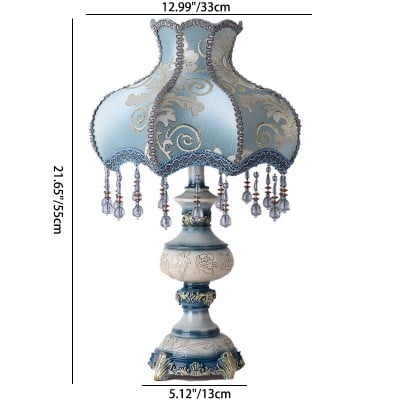 Lámpara de mesa con base de jarrón tallado y pantalla floral HL878 Lámpara de mesa con base de jarrón tallado y pantalla floral HL878