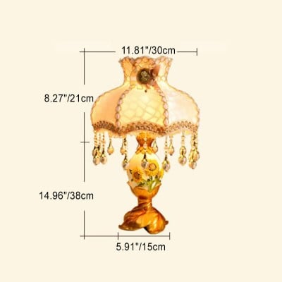 Lámpara de mesa de lujo de estilo europeo con forma de girasol de metal HL876 Lámpara de mesa de lujo de estilo europeo con forma de girasol de metal HL876