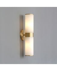 Lampada da parete moderna minimalista in rame naturale e marmo regolabile HL686